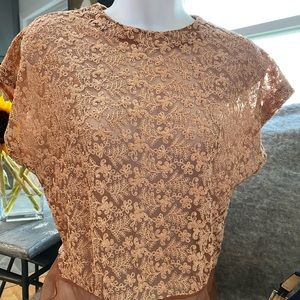 Beautiful antique lace blouse. Cap sleeve.